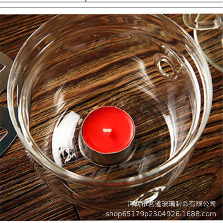 Aquecedor redondo, garrafa térmica, chá aromatizado, bule, conjunto de chá incolor transparente de vidro com acessórios - imagem 4