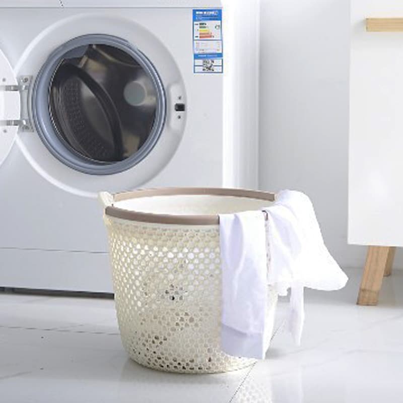 Cesto de armazenamento redondo, cesto de roupa suja de plástico, sistema de armazenamento - imagem 5