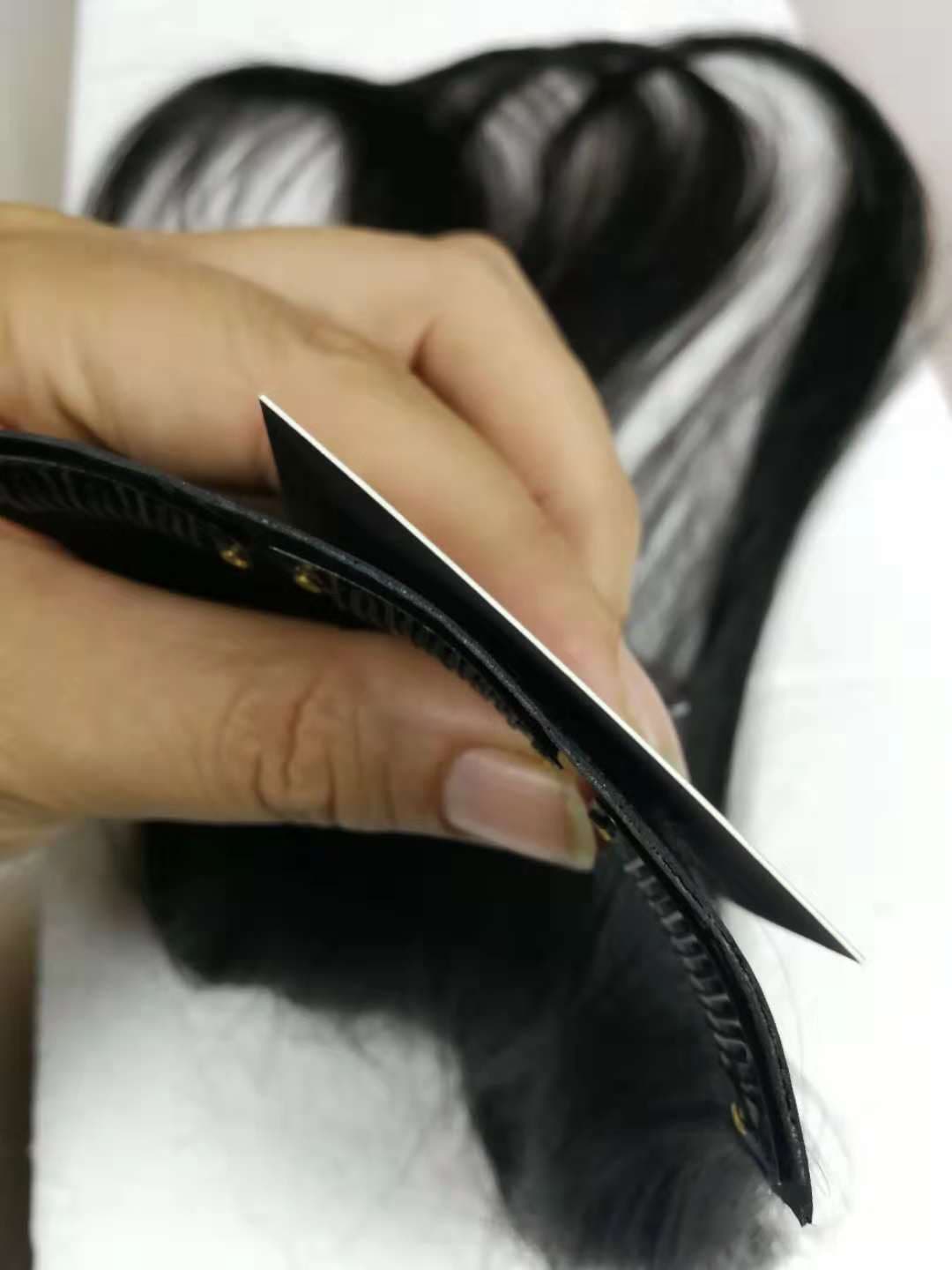 Grampos de cabelo feitos de cabelo real, peruca invisível ultrafina feita à mão - imagem 5