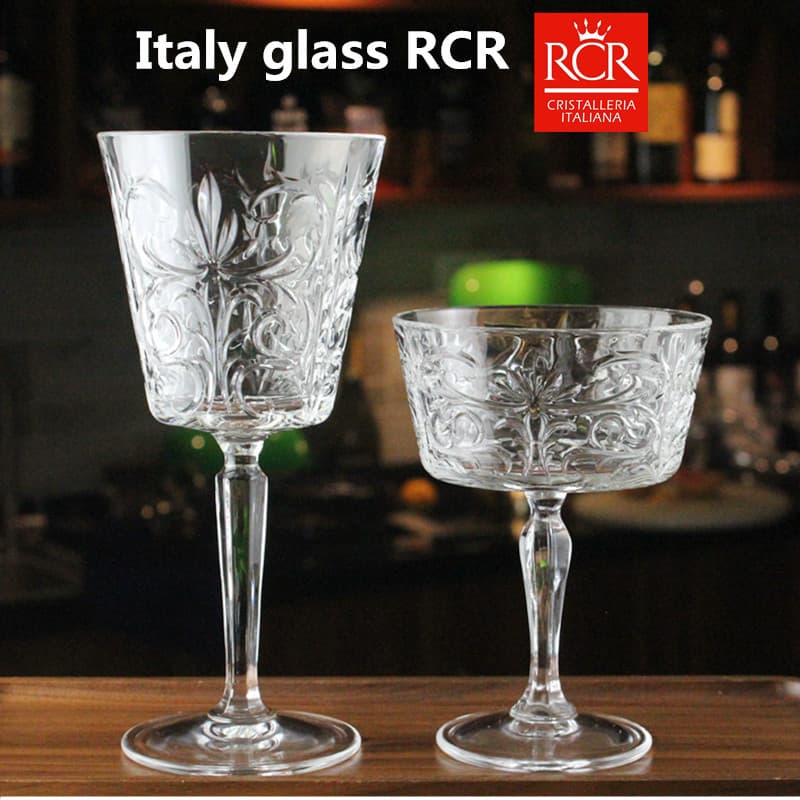 Importado da Itália, copo de coquetel RCR de boca larga, copo de vinho esculpido em cristal, copo alto de martini, escultura em totem - imagem 3