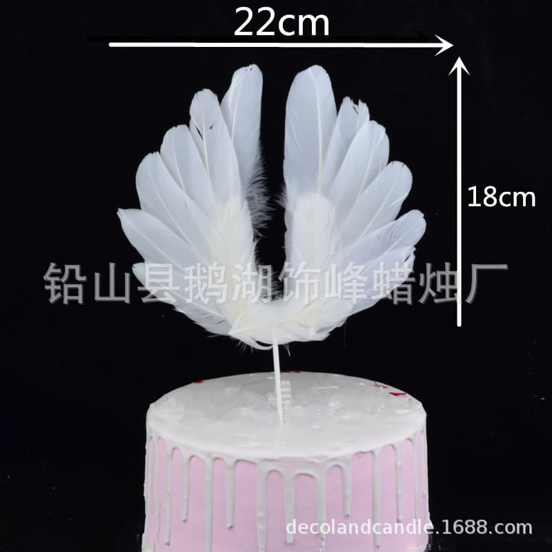 Decoração de cozimento pena asas de anjo plug-in decoração de bolo estética romântica pena luminosa decoração de mesa de sobremesa - imagem 3