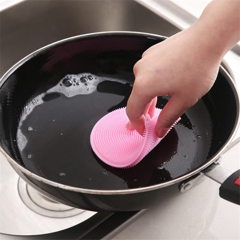 Pano de lavar louça multifuncional escova de silicone escova de lavar louça descontaminação de cozinha óleo antiaderente esfregão pano escovar escova de limpeza de panela - imagem 3