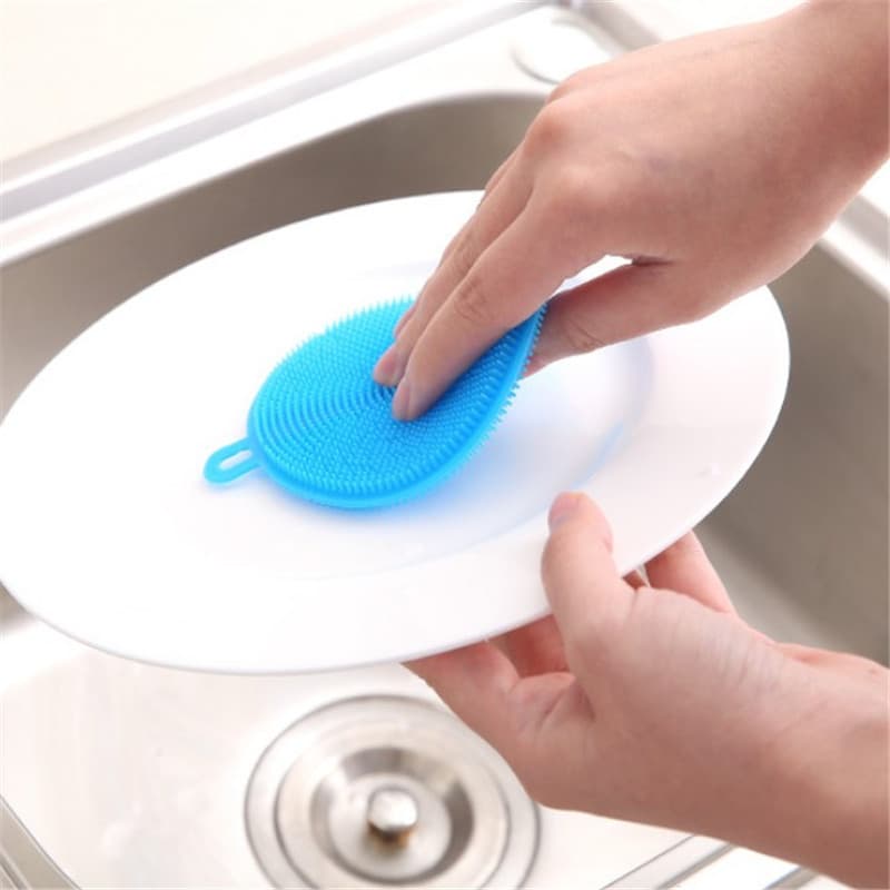 Pano de lavar louça multifuncional escova de silicone escova de lavar louça descontaminação de cozinha óleo antiaderente esfregão pano escovar escova de limpeza de panela - imagem 4