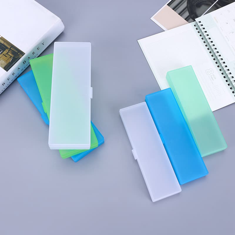 Estojo longo fosco transparente, sistema de armazenamento universal, papelaria de plástico para estudantes - imagem 3