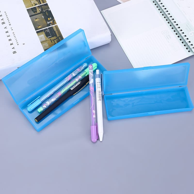 Estojo longo fosco transparente, sistema de armazenamento universal, papelaria de plástico para estudantes - imagem 4