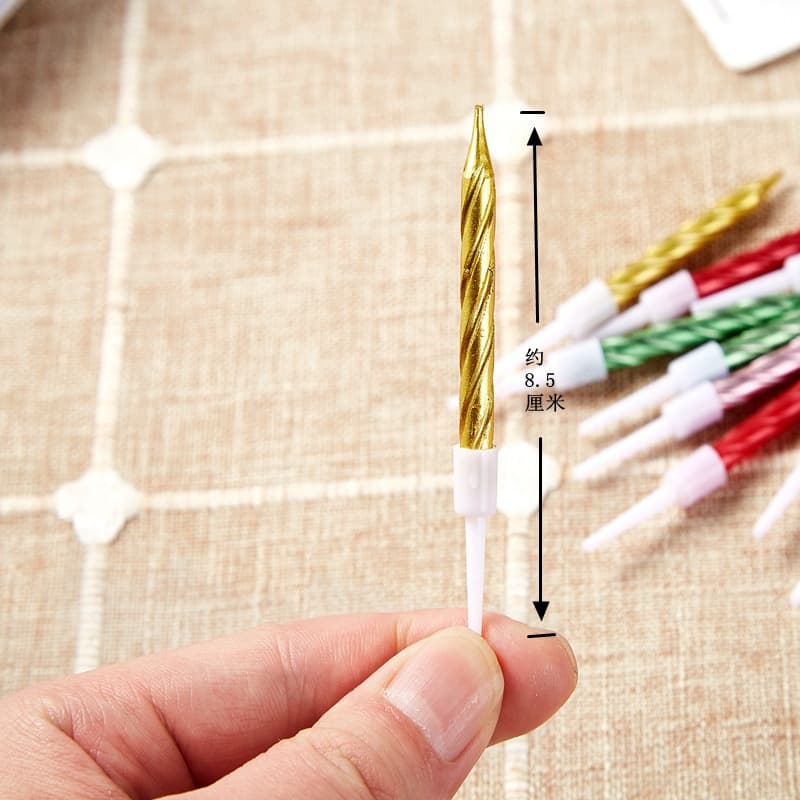 Velas de aniversário, velas com rosca de ouro e prata, velas para bolo de aniversário, fabricante de fontes de velas artesanais com 10 pacotes - imagem 3