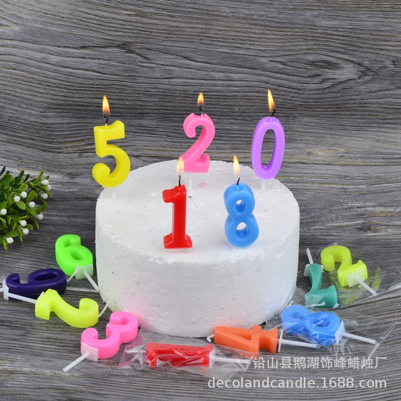 Número do bolo de aniversário velas fontes de festa número romântico criativo velas sem fumaça velas de aniversário atacado - imagem 4