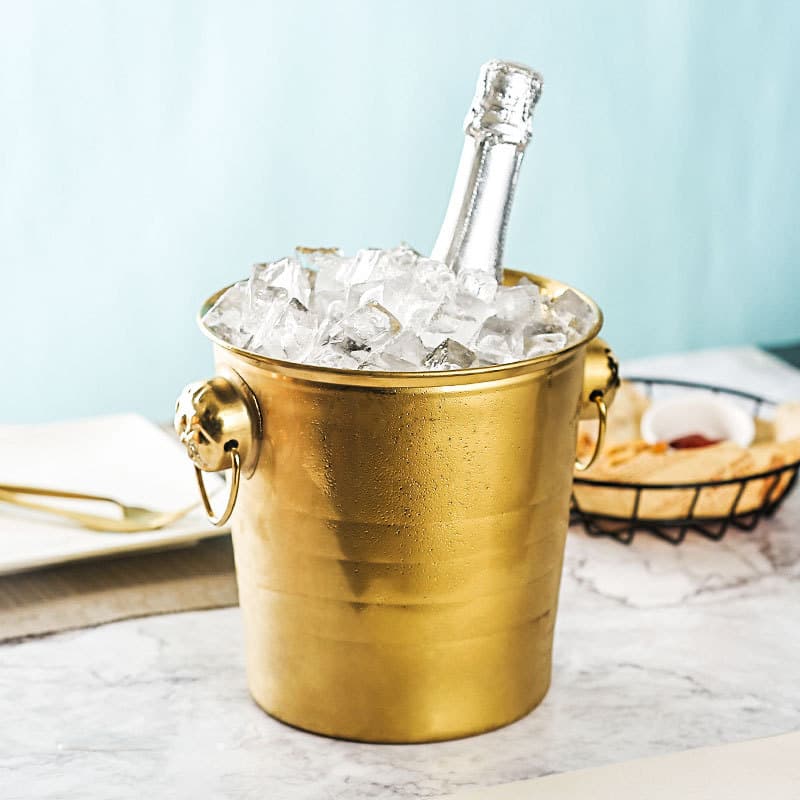 Balde de gelo de aço inoxidável com cabeça de tigre espessada, bar ktv cuspir vinho, champanhe, cerveja gelada, balde de vinho tinto, cilindro de gelo - imagem 3