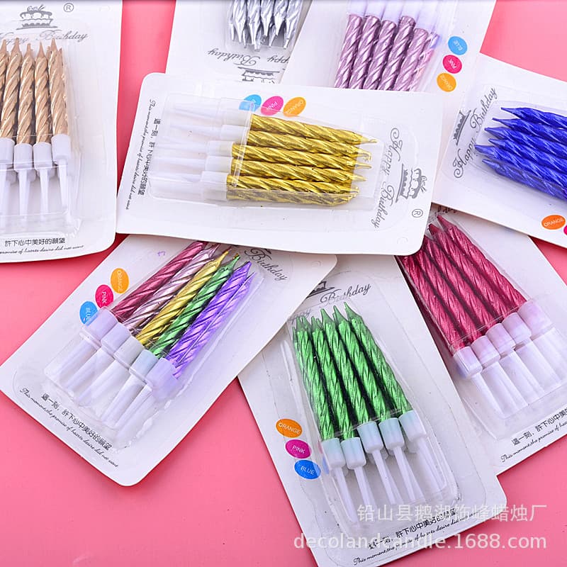 Fabricante atacado 10 velas pequenas de fio de ouro de alta qualidade local ouro velas de fio de aniversário velas de bolo de aniversário - imagem 2