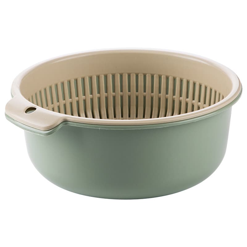 [Cesta de drenagem de dupla camada extra grande espessada] Cesta de vegetais de cozinha, cesta de frutas, cesta de drenagem redonda de duas camadas atacado - imagem 6