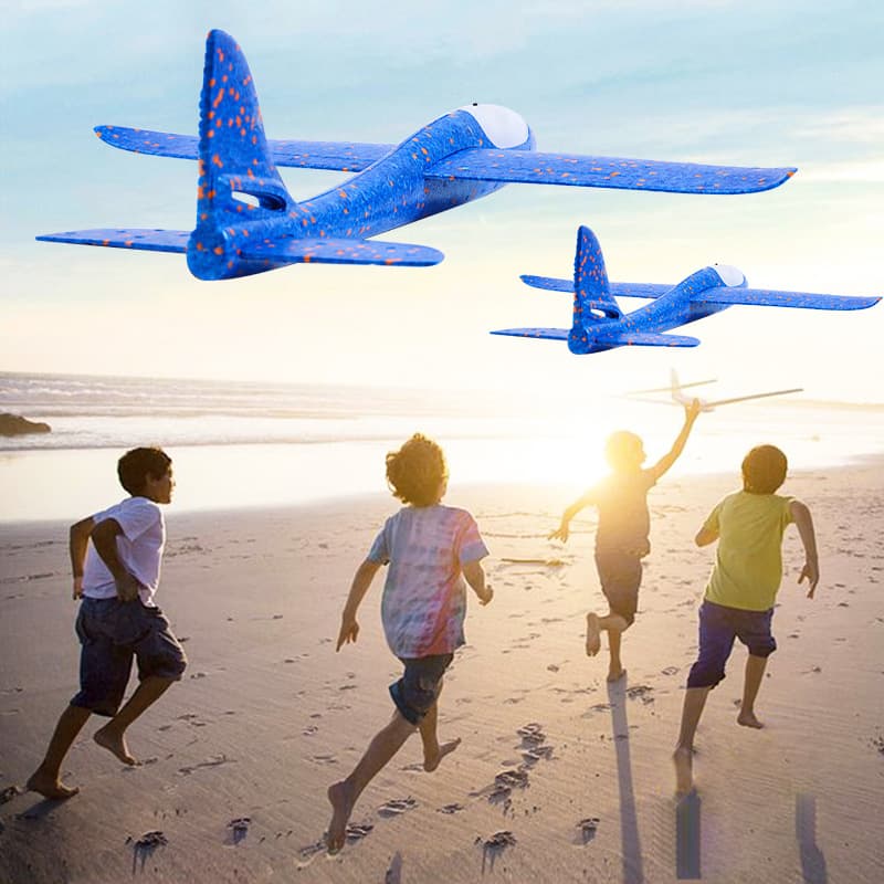 Brinquedo brilhante, grande avião de espuma, minifigura, proteção contra quedas - imagem 4