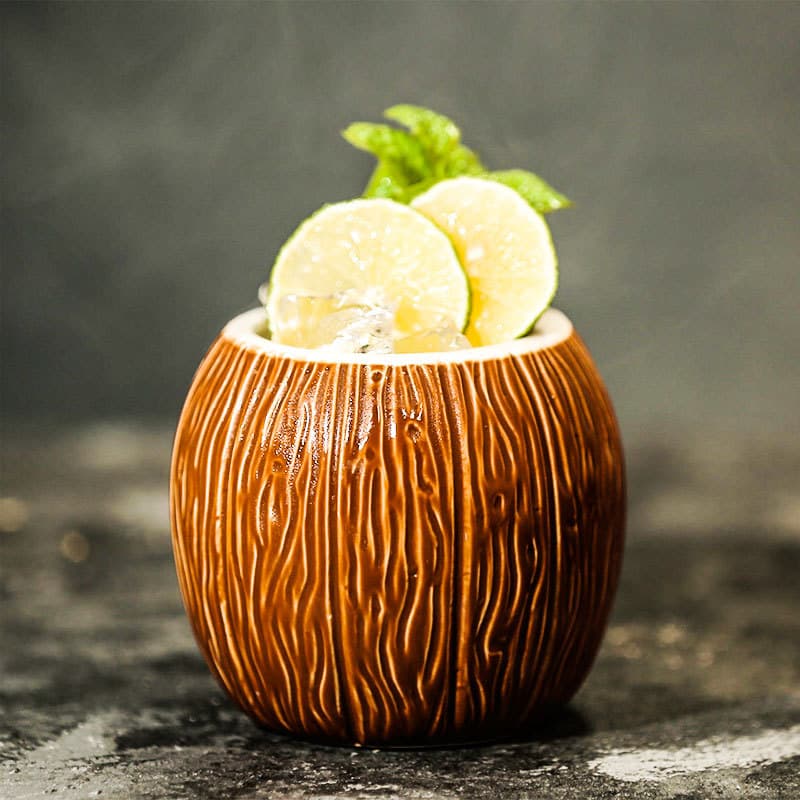 Copo de coco bar tiki copo coquetel havaiano tiki copo cerâmica caneca tiki - imagem 4