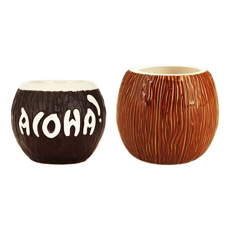 Copo de coco bar tiki copo coquetel havaiano tiki copo cerâmica caneca tiki - imagem 2