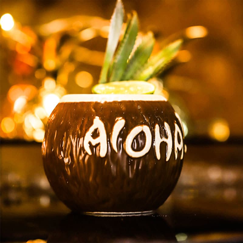 Copo de coco bar tiki copo coquetel havaiano tiki copo cerâmica caneca tiki - imagem 3