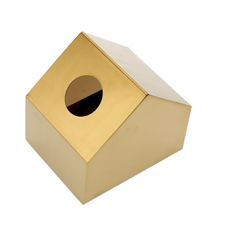 Toalhetes dourados em aço inox, casinha de metal, guardanapos de papel - imagem 4