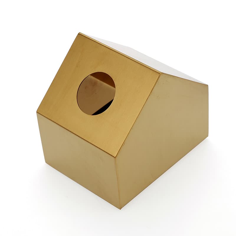Toalhetes dourados em aço inox, casinha de metal, guardanapos de papel - imagem 3