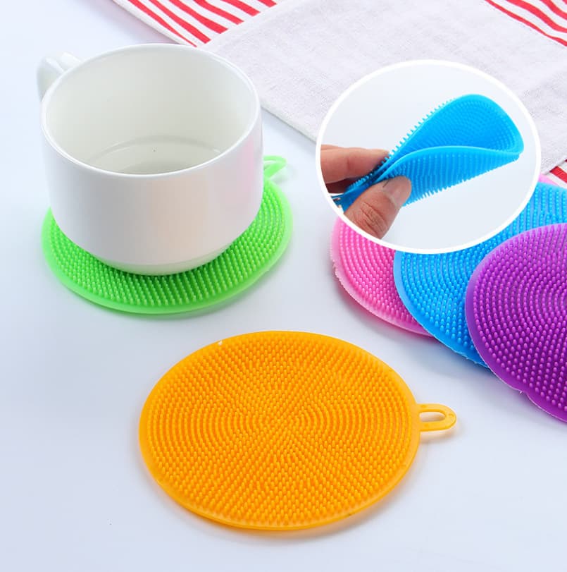 Pano de lavar louça multifuncional escova de silicone escova de lavar louça descontaminação de cozinha óleo antiaderente esfregão pano escovar escova de limpeza de panela - imagem 5