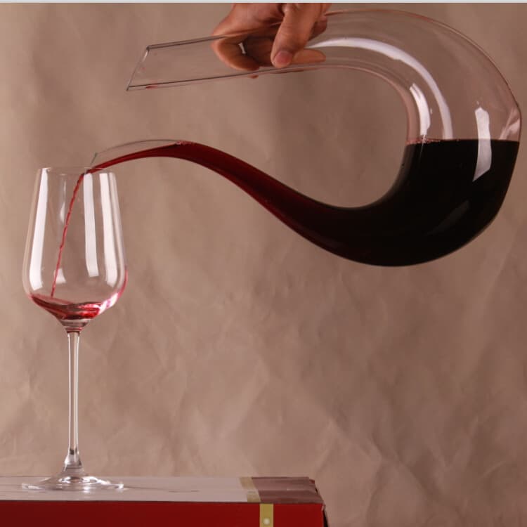 Decantador de cristal em forma de U decantador harpa decantador de vinho tinto decantador de vinho divisor de vinho derramando vinho - imagem 3