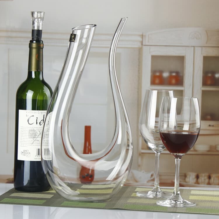 Decantador de cristal em forma de U decantador harpa decantador de vinho tinto decantador de vinho divisor de vinho derramando vinho - imagem 1