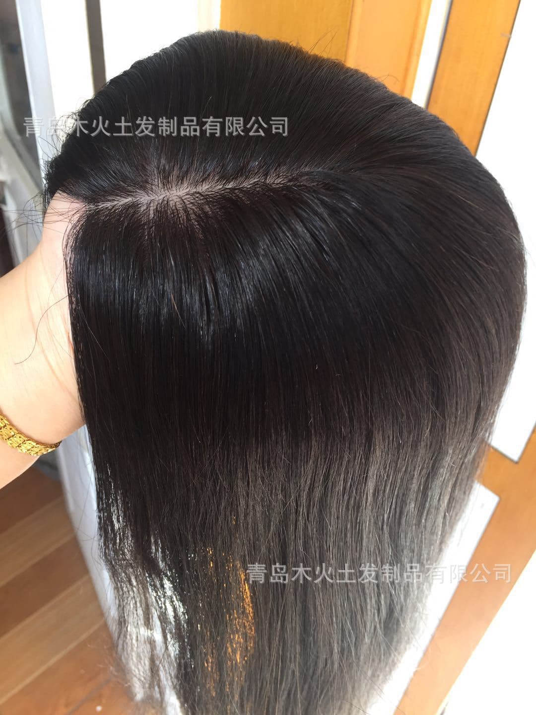 木火土 [假发全手织真人发女士发片前顶递针异域风格染发长直发蓬松] - imagem 6