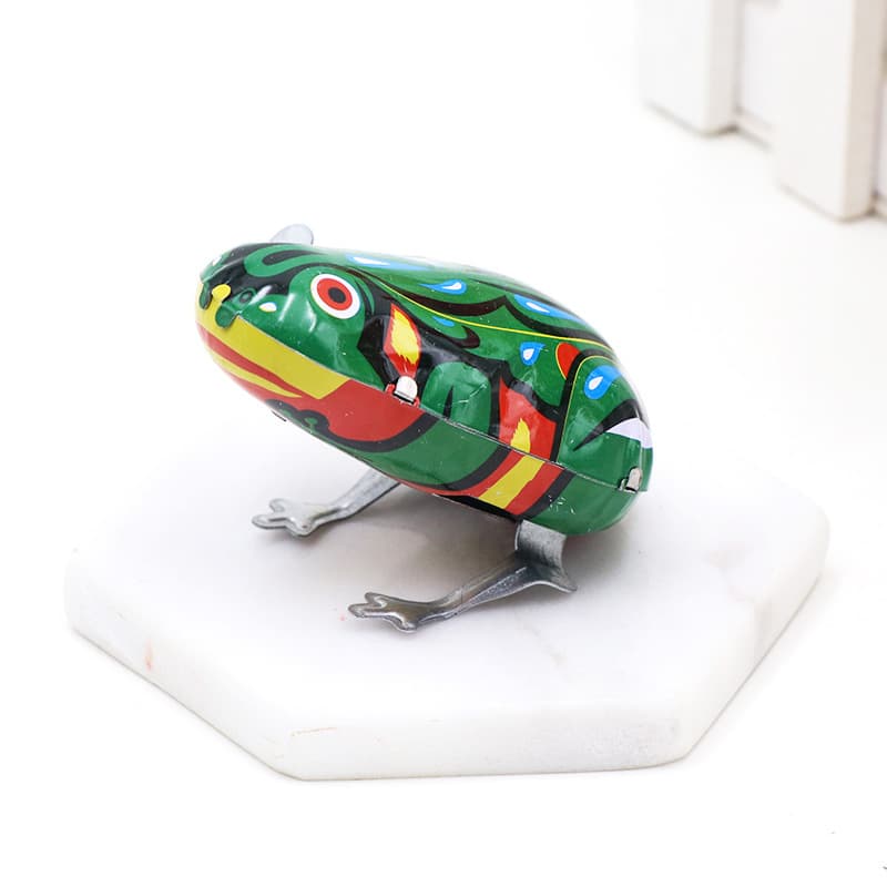 Sapo de ferro tipo H-01, bebê de brinquedo de corda nostálgico, sapo de ferro de corda, lote clássico de brinquedos de barraca de rua - imagem 7
