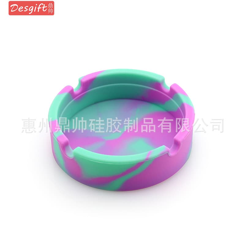 Transfronteiriço venda quente cinzeiro de silicone padrão camuflagem cor misturada caixa cinzeiro redondo internet café ktv logotipo impresso - imagem 8