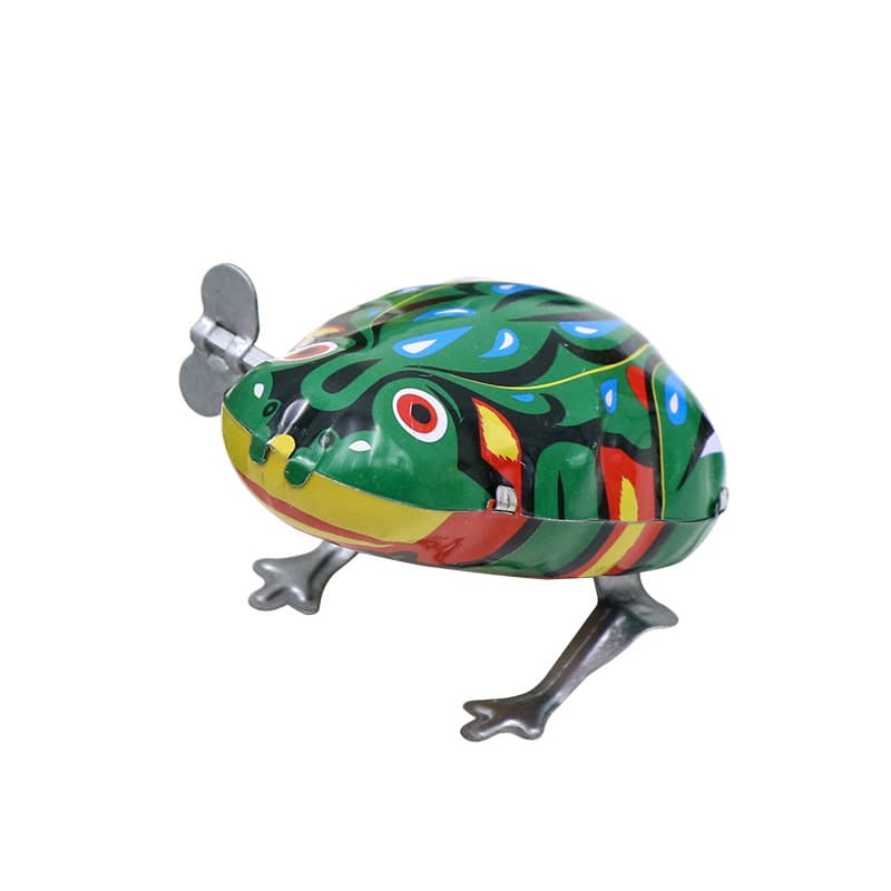 Sapo de ferro tipo H-01, bebê de brinquedo de corda nostálgico, sapo de ferro de corda, lote clássico de brinquedos de barraca de rua - imagem 5