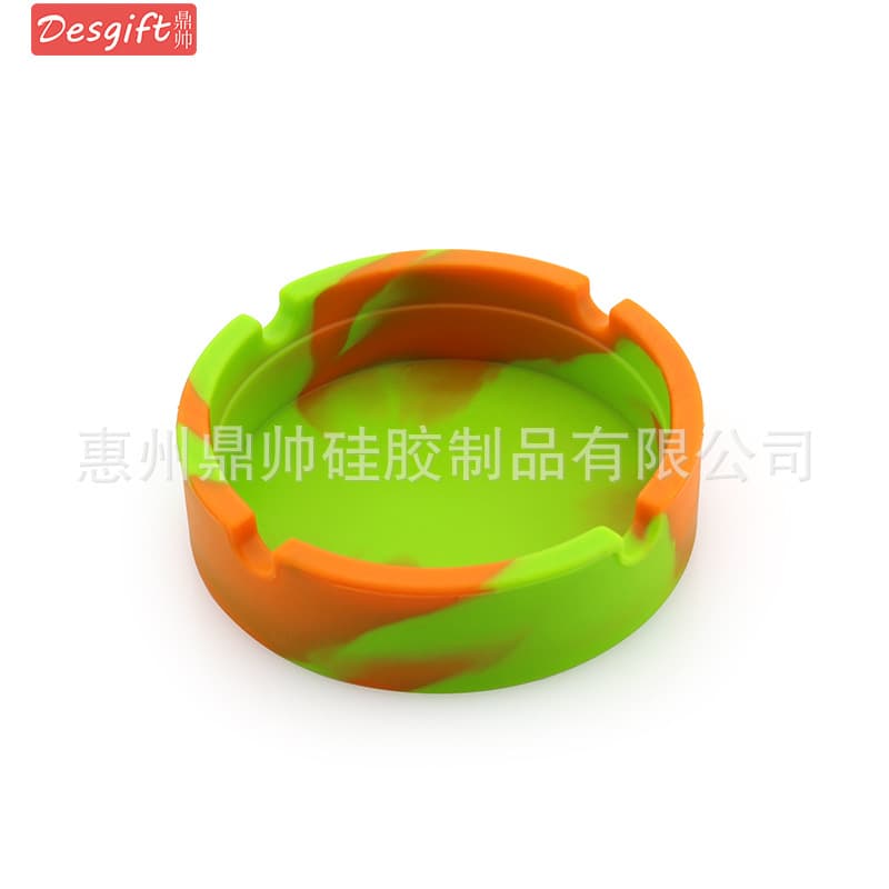 Transfronteiriço venda quente cinzeiro de silicone padrão camuflagem cor misturada caixa cinzeiro redondo internet café ktv logotipo impresso - imagem 9