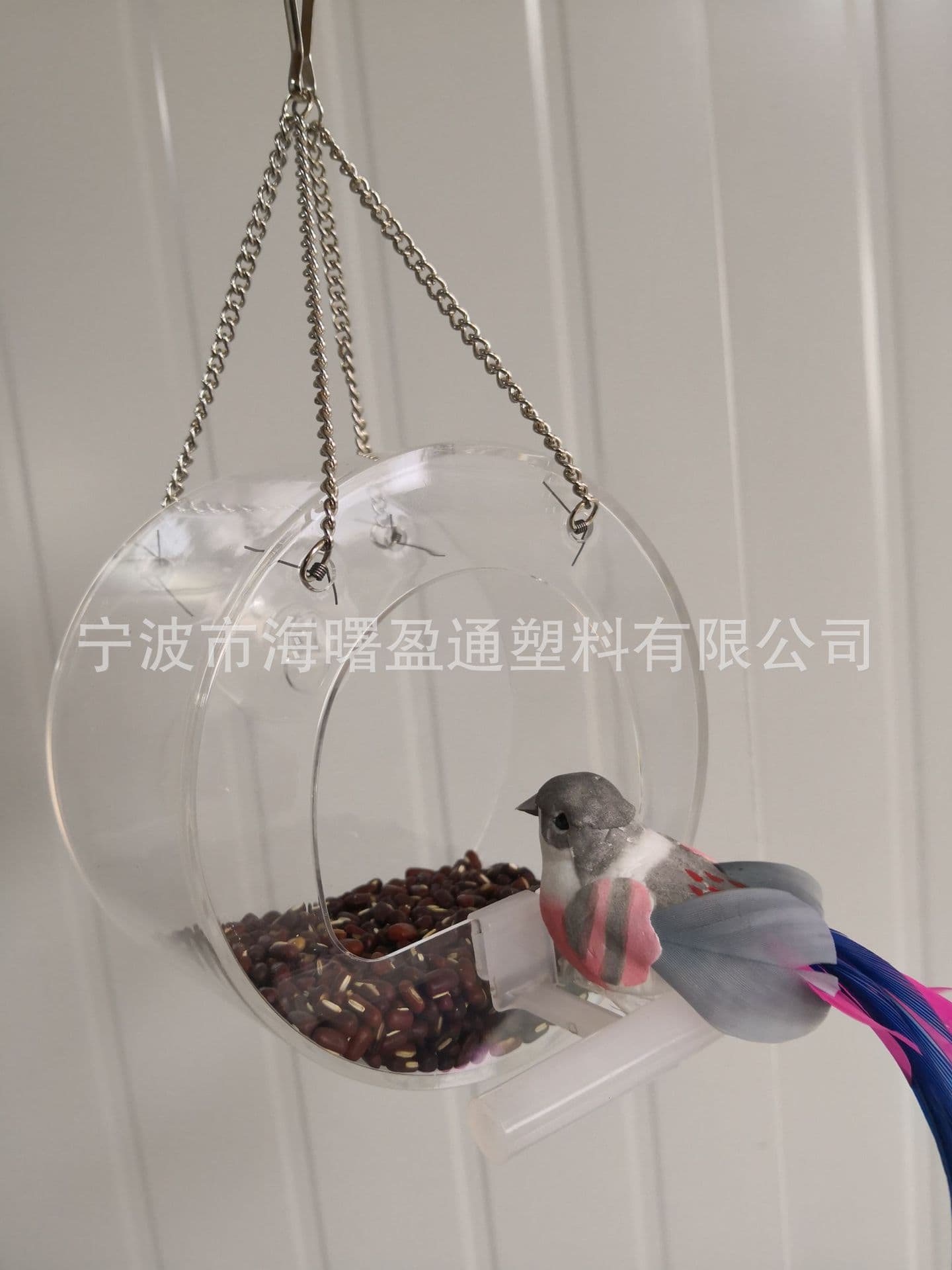 O fabricante vende alimentadores de pássaros transparentes de plástico, alimentadores de pássaros tipo casa de adsorção, alimentadores de ventosas criativos - imagem 3