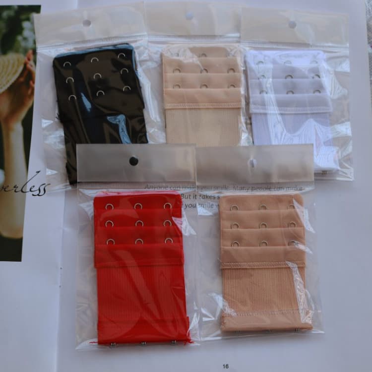 [Embalado individualmente] Sutiã elástico com fivela estendida e três fileiras e três botões. Sutiã com fivela estendida e fivela traseira e três botões elásticos. - imagem 2