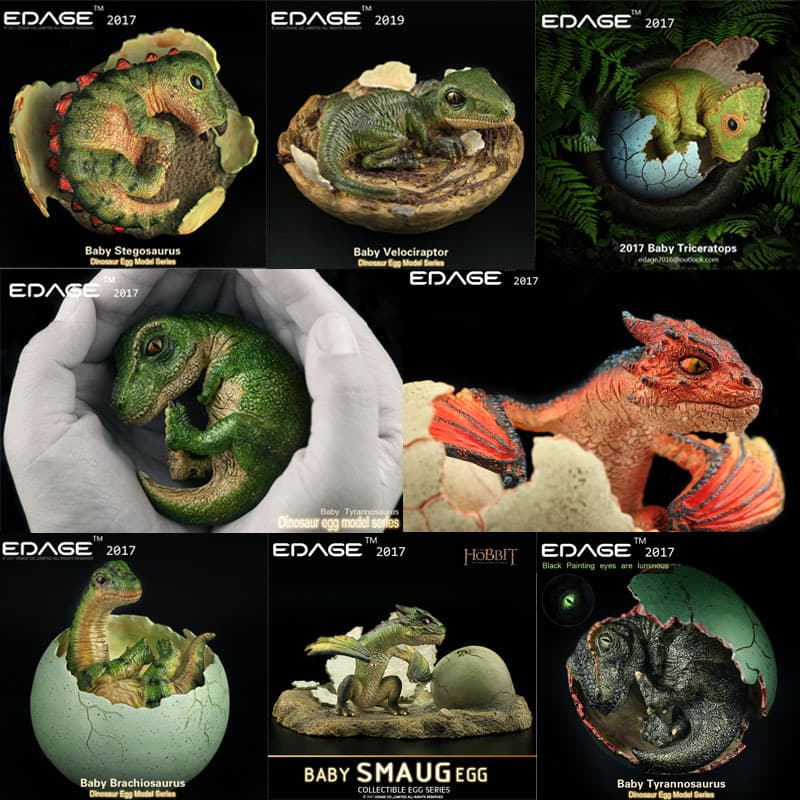 EDAGE Eden Jurassic Tiranossauro Rex Stegosaurus Brachiosaurus Triceratops Ovo Dinossauro Resina Modelo Brinquedo - imagem 1