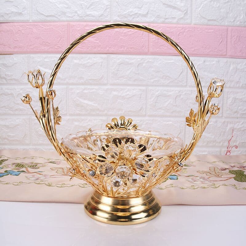 Prato de frutas nórdico criativo sala de estar sala de chá estilo europeu cesta de frutas de metal simples e moderno vidro lanche tigela de frutas secas - imagem 3
