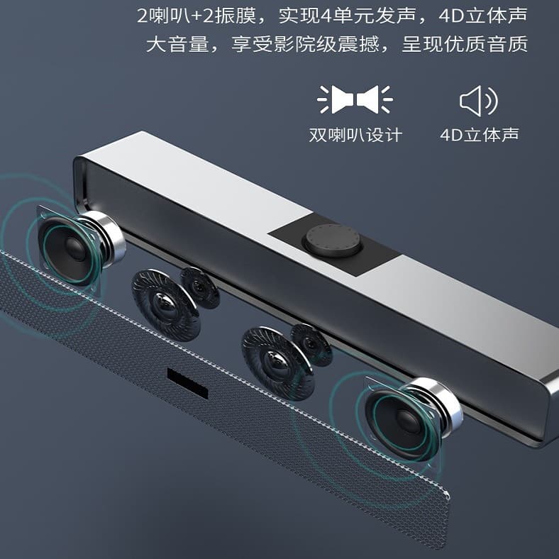 Alto-falante bluetooth 2020 novo sound blaster subwoofer sem fio computador carro áudio com fio telefone móvel casa espelho cruzado - imagem 4
