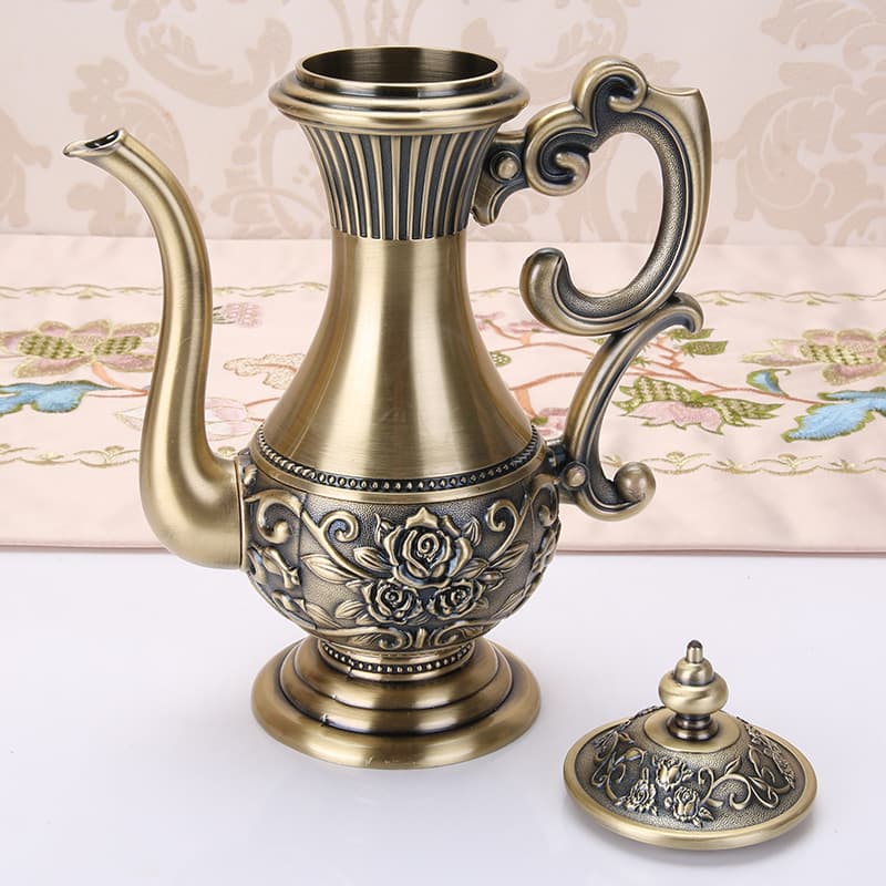Conjunto de vinho antigo de metal criativo, estilo europeu, 6 peças, decoração de casa, presente de aniversário - imagem 3