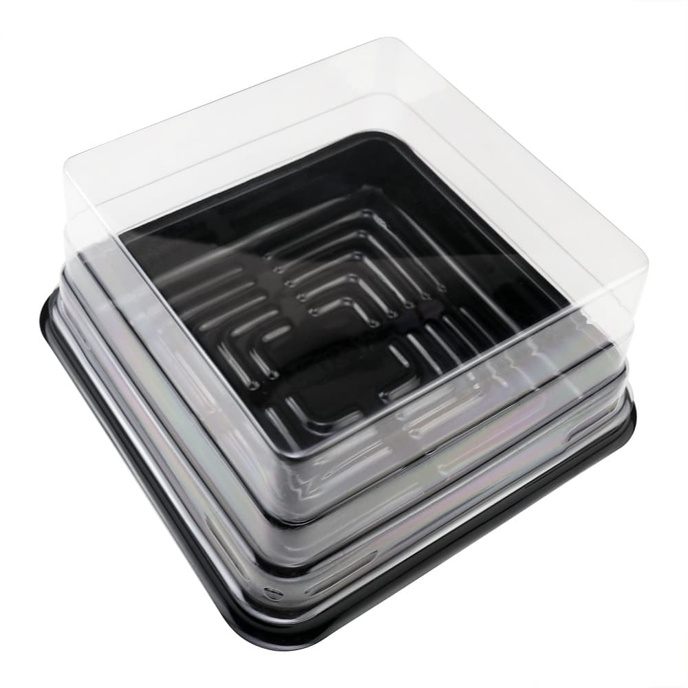 Caixa para embalagem de bolo, donuts, fio dental, vieiras, quadrados de caranguejo, caixa de plástico transparente, caixa de pastelaria assada, sobremesa blister - imagem 5