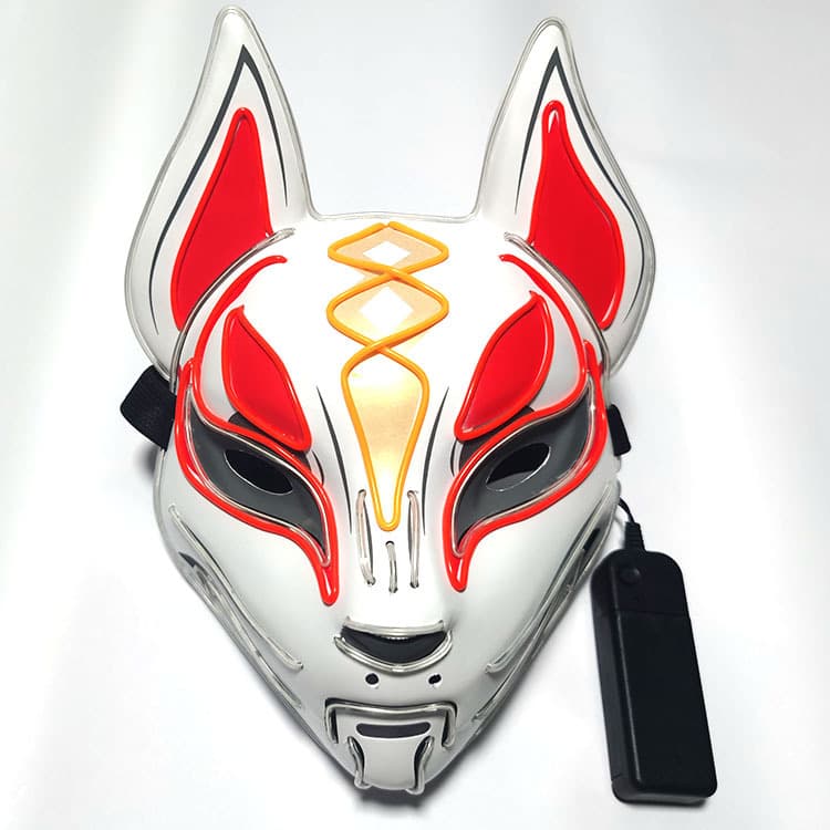 Halloween Fortnite Sky Fox Luminosa LED Fox Máscara Luminosa Douyin Kuaishou Mesmo Estilo Máscara Falsa Japonesa - imagem 6