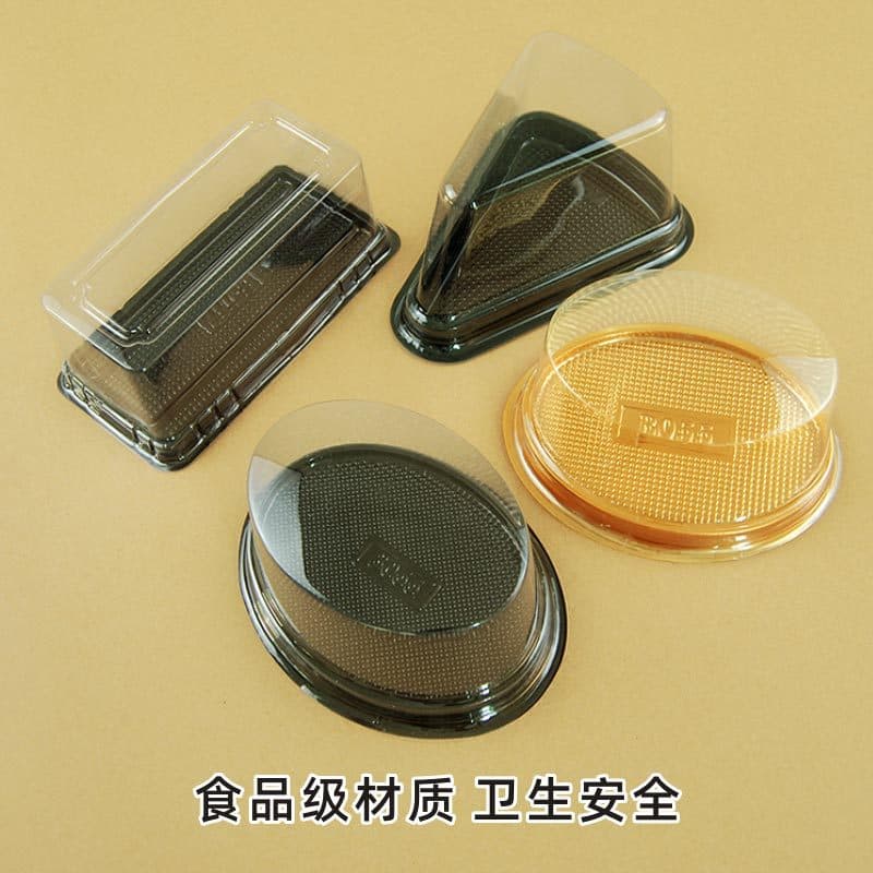 Caixa transparente para bolo suíço, caixa de rolo suíço a03, caixa triangular para pastelaria, corte, mousse, queijo, 100 peças - imagem 4