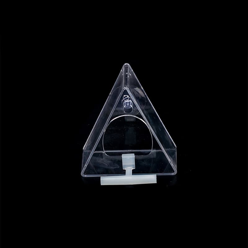 Alimentador de pássaros transparente acrílico triangular, criativo, portátil, ventosa, adsorção, alimentador de pássaros ao ar livre - imagem 2