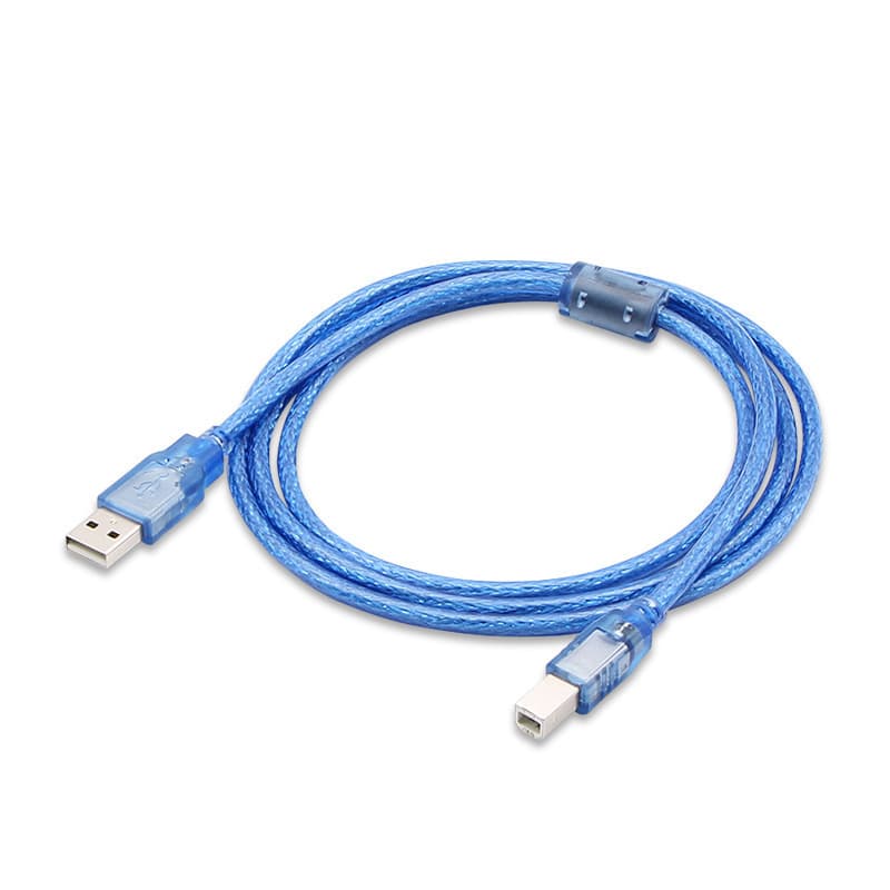 Cabo de impressão usb 1.5 metros macho azul transparente para quadrado oral usb2.0 cabo de conexão de dados - imagem 6