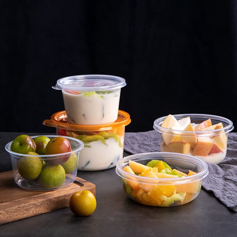 Caixa de embalagem redonda para pesca de frutas, lancheira descartável, tigela de sopa, bola de taro, grama assada, gelatina, sobremesa, comida, tigela de embalagem para viagem - imagem 3