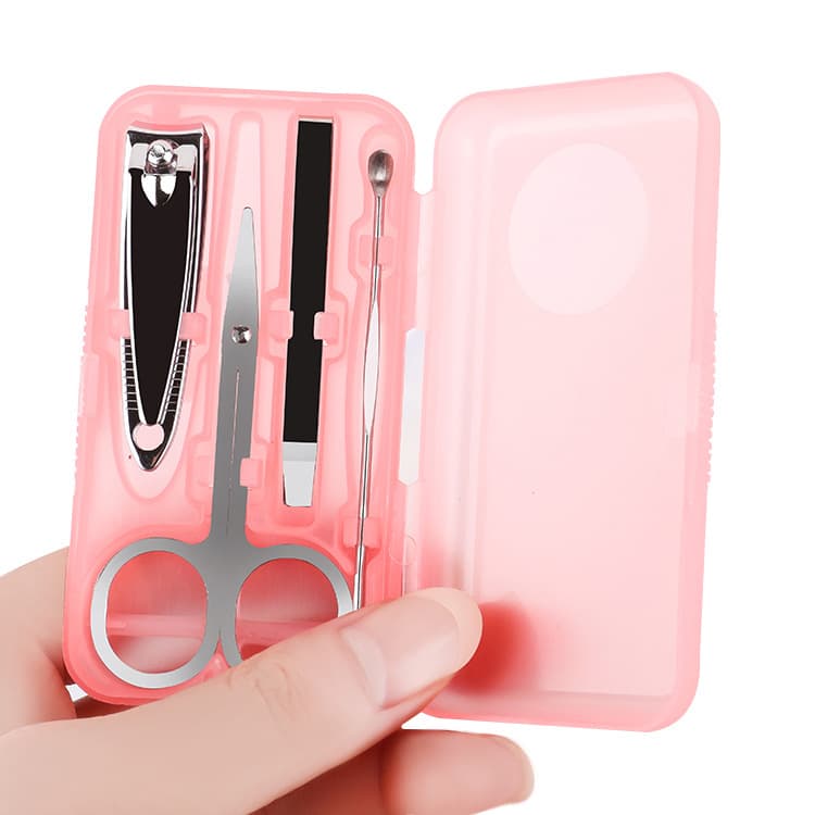 Conjunto de ferramentas de manicure de plástico para unhas, tesoura de unha, 4 peças, presente de aniversário - imagem 6