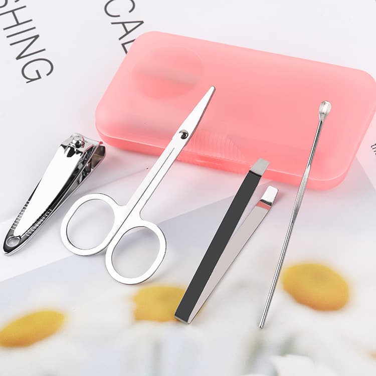 Conjunto de ferramentas de manicure de plástico para unhas, tesoura de unha, 4 peças, presente de aniversário - imagem 5