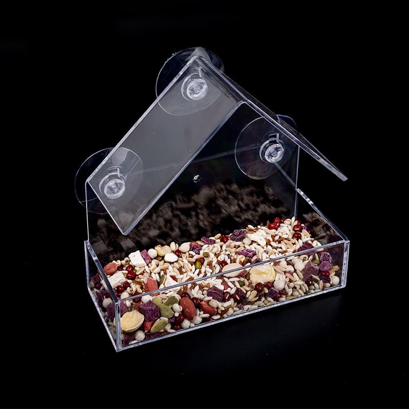Alimentador de pássaros tipo casa, alimentador de ventosa tipo adsorção, alimentador de pássaros preguiçoso, alimentador de ventosa criativo ao ar livre - imagem 2
