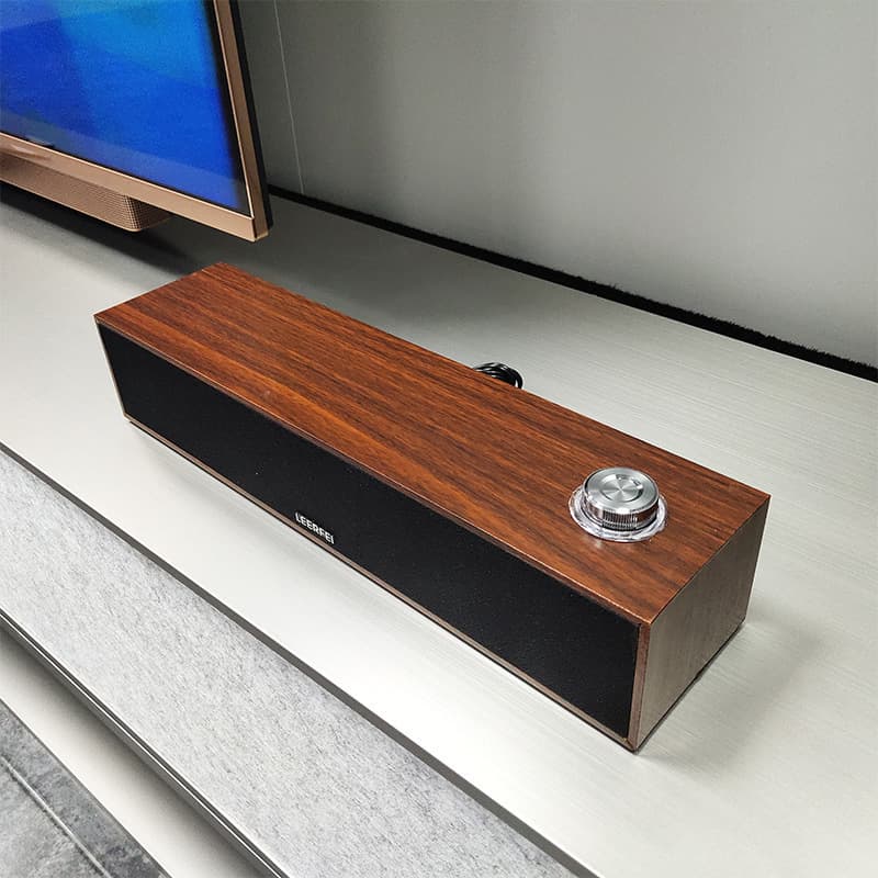 E350MB Alto-falante Bluetooth Multimídia Computador Desktop com fio longo alto-falante de madeira subwoofer Soundbar - imagem 3