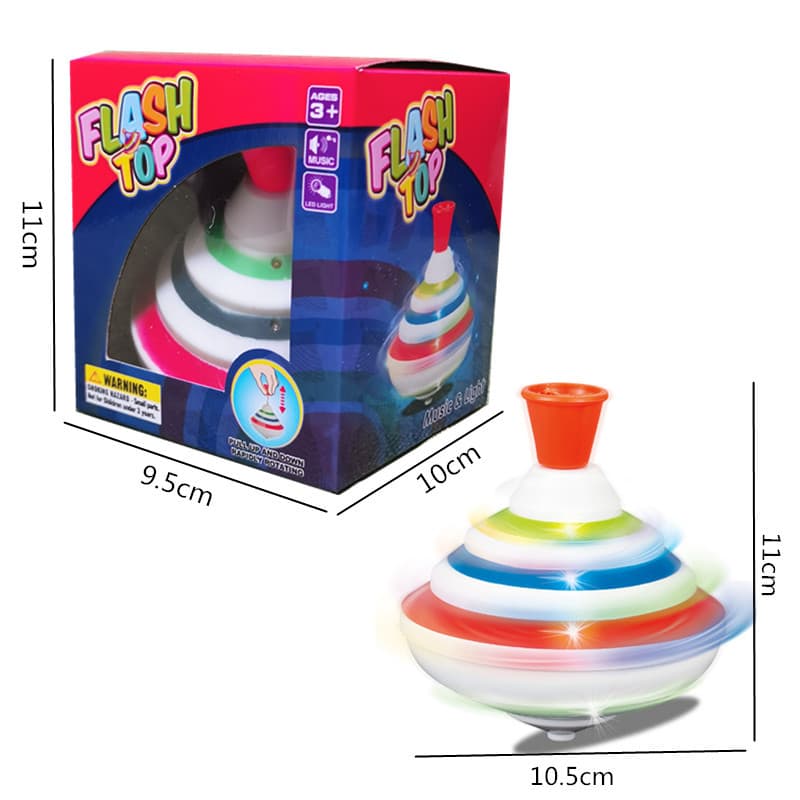 (Negociação transfronteiriça), pião colorido giratório com música leve, brinquedo musical piscando, emite sons - imagem 6