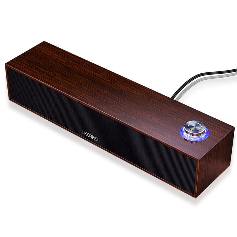 E350MB Alto-falante Bluetooth Multimídia Computador Desktop com fio longo alto-falante de madeira subwoofer Soundbar - imagem 6