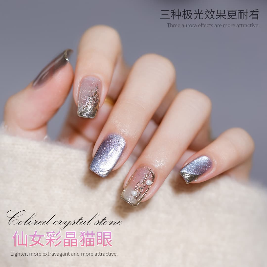 Cristal universal de inverno, esmalte, conjunto para manicure, olho de gato - imagem 3