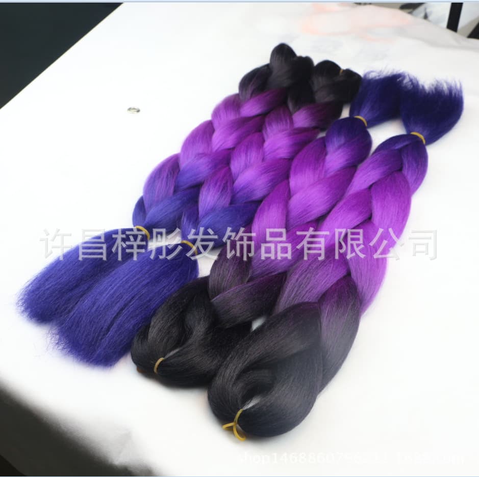 Grandes tranças soltas de cor gradiente, tranças grandes de fibra química, trança jumbo, peruca de dreadlocks africanos atacado - imagem 2
