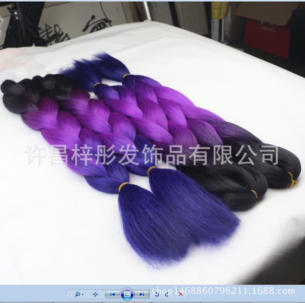 Grandes tranças soltas de cor gradiente, tranças grandes de fibra química, trança jumbo, peruca de dreadlocks africanos atacado - imagem 3