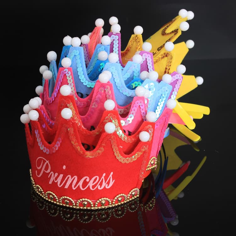 [Hengyue] Chapéu de aniversário de bebê, coroa luminosa, crianças e adultos, chapéus de festa vestíveis, materiais de decoração de um ano de idade - imagem 2